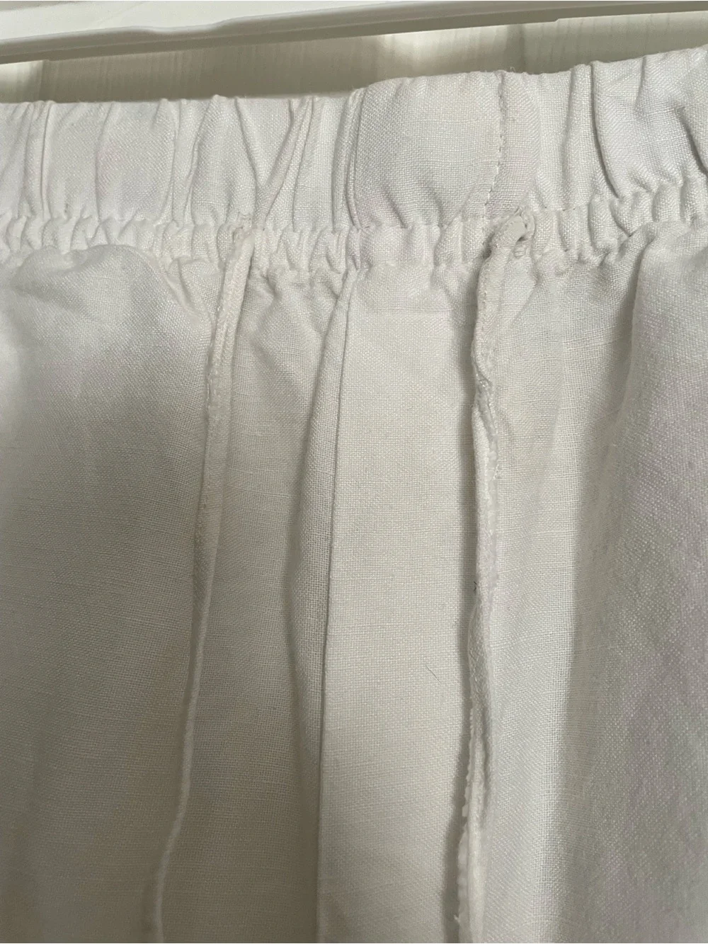 H&M Women’s size Small Lightweight Linen White Drawstring Pants
